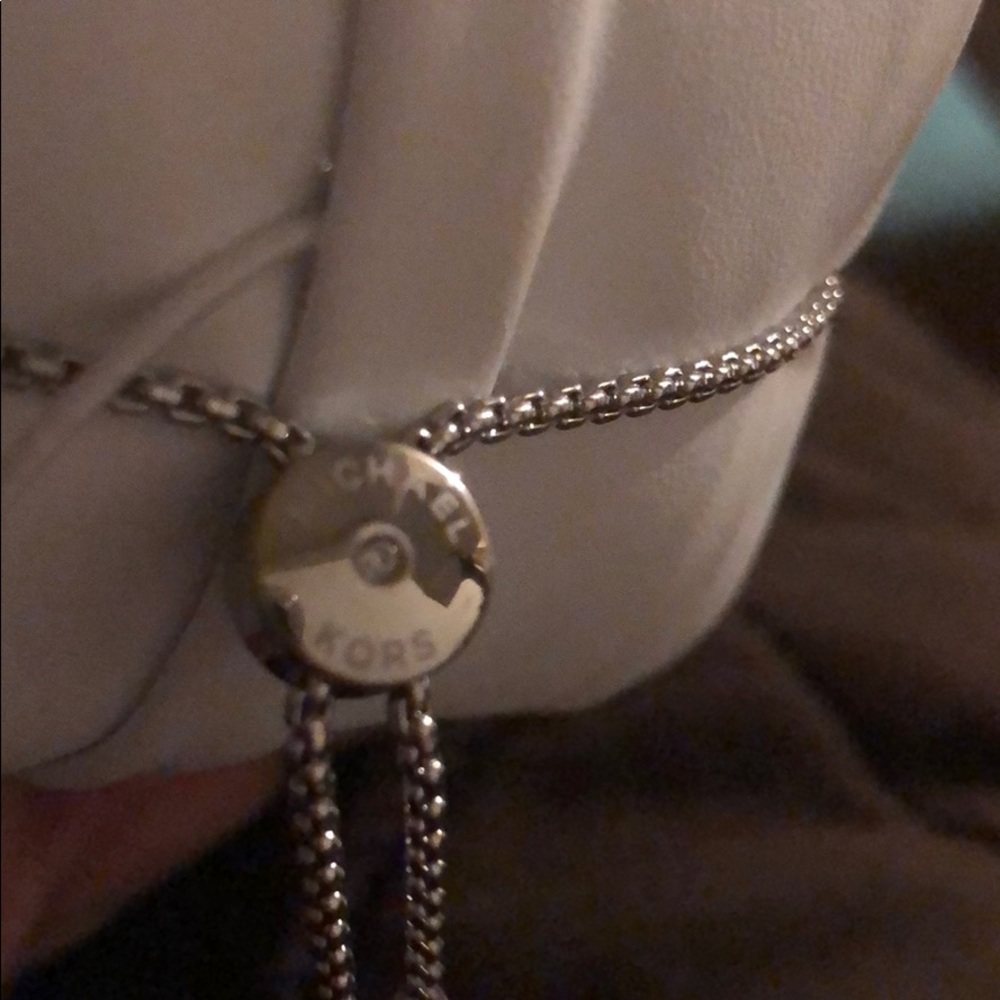 Michael Kors Silver Chain Monogram Disk Bracelet - Picture 4 of 7